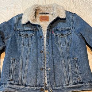 Levi's Blue Denim Sherpa Jacket
